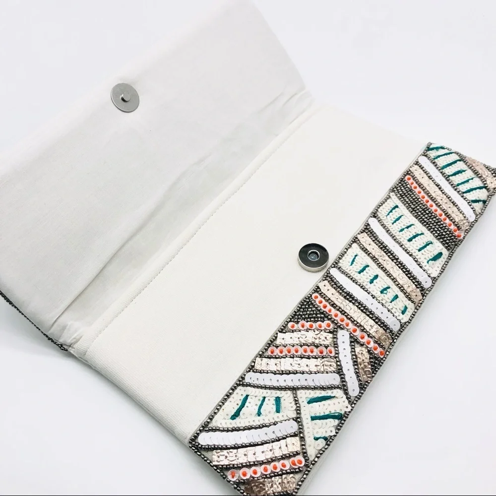 Boho Handmade Beaded Clutch or Crossbody Bag